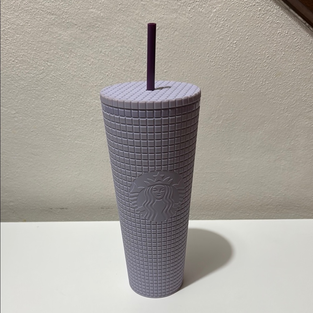 Starbucks Purple Geometric Tumbler with Textured Accents